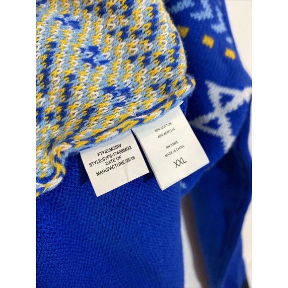 Ugly Christmas Sweater XXL Menorah Hanukkah Jim Morrison Doors Funny NWT - Picture 4 of 5